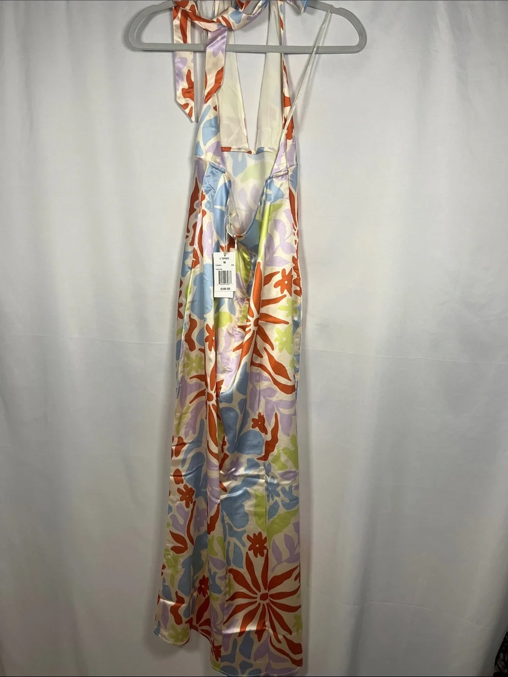 LSPACE TUSCANY FLORAL HALTER COVERUP MAXI DRESS TROPICAL SUMMER NWT SZ M - Picture 6 of 10